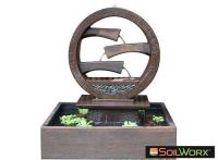 Wagon Wheel Solar Fountain - Medium Rust